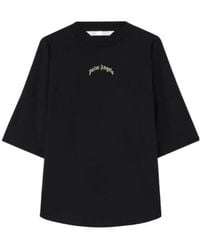 Palm Angels - Curved Logo Oversized T-Shirt - Lyst
