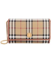Burberry - Checked Fold-Over Crossbody Bag - Lyst