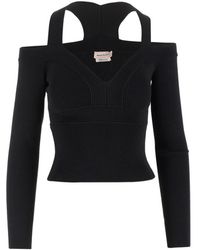 McQueen - Cut-Out Detailed Top - Lyst