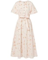Altuzarra - Paulina Floral Belted Cotton-Blend Midi Dress - Lyst