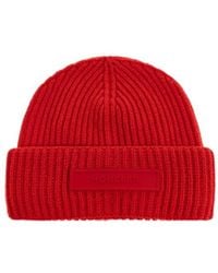 Moncler - Ribbed Logo-Plaque Beanie - Lyst