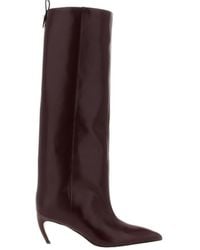 The Attico - 65Mm Lea Pointed-Toe Leather Boots - Lyst