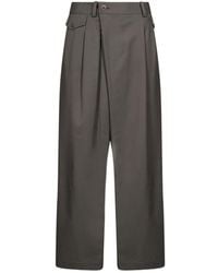 Issey Miyake - High-Waist Straight-Leg Trousers - Lyst