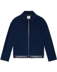 CASABLANCA - Logo Trim Zip Jacket - Lyst