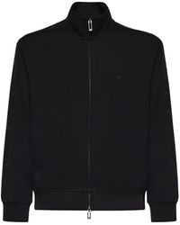 Emporio Armani - Zip-Up Stand-Collar Sweater - Lyst