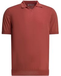 Brunello Cucinelli - Cotton Buttonless Polo Shirt - Lyst