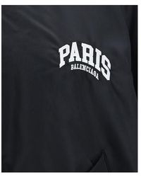 Balenciaga Paris All In Bomber Jacket in Blue for Men | Lyst