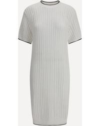 Brunello Cucinelli - Ribbed-Knit Short-Sleeved Dress - Lyst