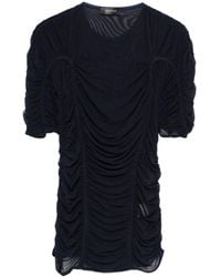 Mugler - Mesh Short-Sleeves Top - Lyst
