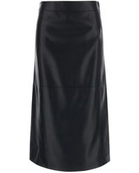 Max Mara - Max Mara Midi Skirt Crisma Leather Polyester - Lyst