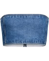 Alaïa - Alaïa Denim Bustier Top - Lyst