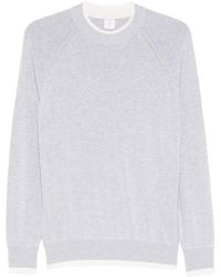 Eleventy - Contrast Trim Crewneck Knitted Jumper - Lyst