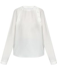 Emporio Armani - Button-Detail Raglan-Sleeves Blouse - Lyst