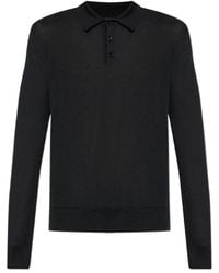Dolce & Gabbana - Knitted Long-Sleeved Polo Shirt - Lyst