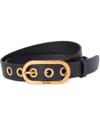 Miu Miu - Logo-Engraved Buckle Belt - Lyst