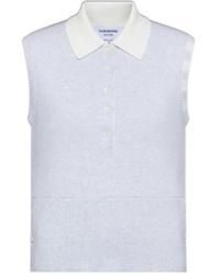 Thom Browne - Four-Bar Stitch Sleeveless Polo Shirt - Lyst