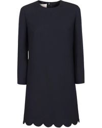Valentino - Crewneck Long-Sleeved Mini Dress - Lyst