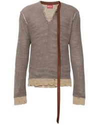 DIESEL - K-Daianeris Biker Neck Strap Distressed Jumper - Lyst