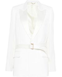 Victoria Beckham - Belted Lapel Blazer - Lyst