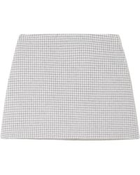 Theory - Checked Wool Miniskirt - Lyst