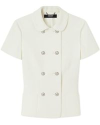 Versace - Double-Breasted Short-Sleeved Jacket - Lyst