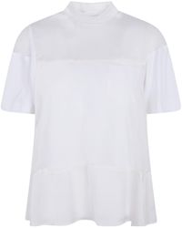 Sacai - Panelled Mock-Neck T-Shirt - Lyst