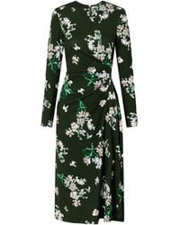 Erdem - Gathered Floral-Print Jersey Midi Dress - Lyst