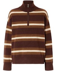 STAUD - Hudson Striped Cashmere Turtleneck Sweater - Lyst