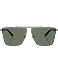Versace - Tubular Greca Rectangle-Frame Sunglasses - Lyst