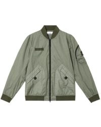 Stone Island - Lightweight Crinkled Texture Bomber Jacket With Flap Pockets - Lyst