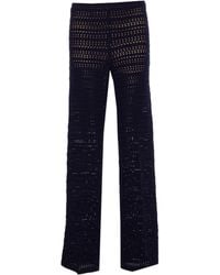 Twinset - Logo Plaque Open Knitted Trousers - Lyst