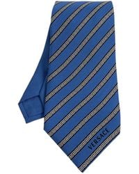 Versace - Greca-Pattern Diagonal-Stripe Tie - Lyst