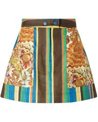 ALÉMAIS - Striped Cotton Mini Skirt - Lyst