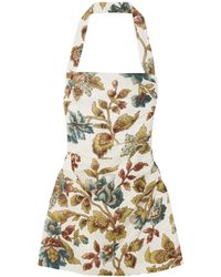 SIR. - Floral-Print Linen Halterneck Mini Dress - Lyst