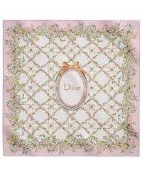 Dior - Floral Cannage 90 Square Scarf - Lyst