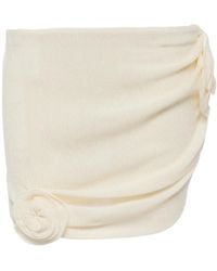 Magda Butrym - Floral-Applique Crepe Miniskirt - Lyst