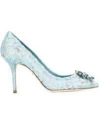 Dolce & Gabbana - Bellucci Embellished Lace Stilettos - Lyst