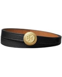 Tory Burch - Medallion Double T-Motif Leather Belt - Lyst