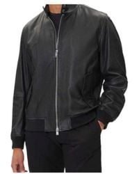 BOSS - Boss Zip-Up Leather Jacket - Lyst