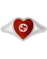 Gucci - Interlocking G Heart Ring - Lyst