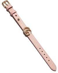 Gucci - Leather Bracelet With Double G - Lyst