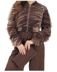 Just Cavalli - Zebra-Print Ruched-Sleeve Zip-Up Jacket - Lyst