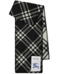 Burberry - Logo Patch Checked Scarf - Lyst
