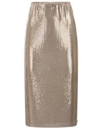 Sportmax - Elasticated-Waist Sequin Midi Skirt - Lyst