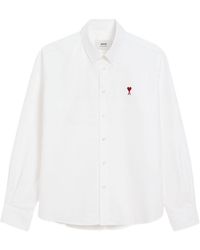 Ami Paris - Ami Front Embroidery Button-Up Shirt - Lyst