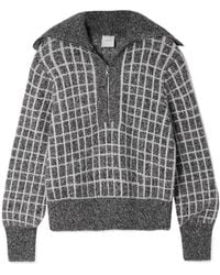 Varley - Furley Half-Zip Checked-Pattern Sweater - Lyst