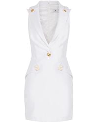 Elisabetta Franchi - V-Neck Sleeveless Mini Dress - Lyst