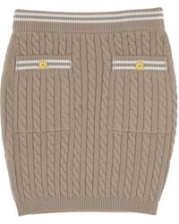 Alessandra Rich - Stripe Trim Cable-Knitted Mini Skirt - Lyst