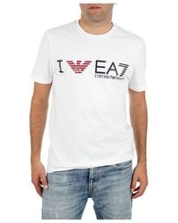 EA7 - Logo Round-Necked T-Shirt - Lyst