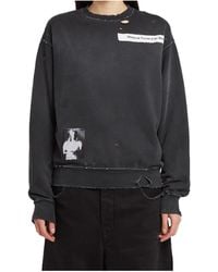 Ann Demeulemeester - Distressed Crewneck Sweatshirt - Lyst